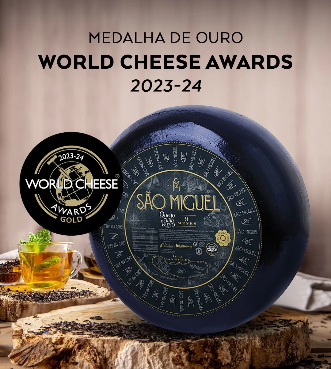 Queijo SÃO JORGE DOP 4M and Queijo VELHO SÃO MIGUEL 9M awarded Gold medals at the World Cheese Awards