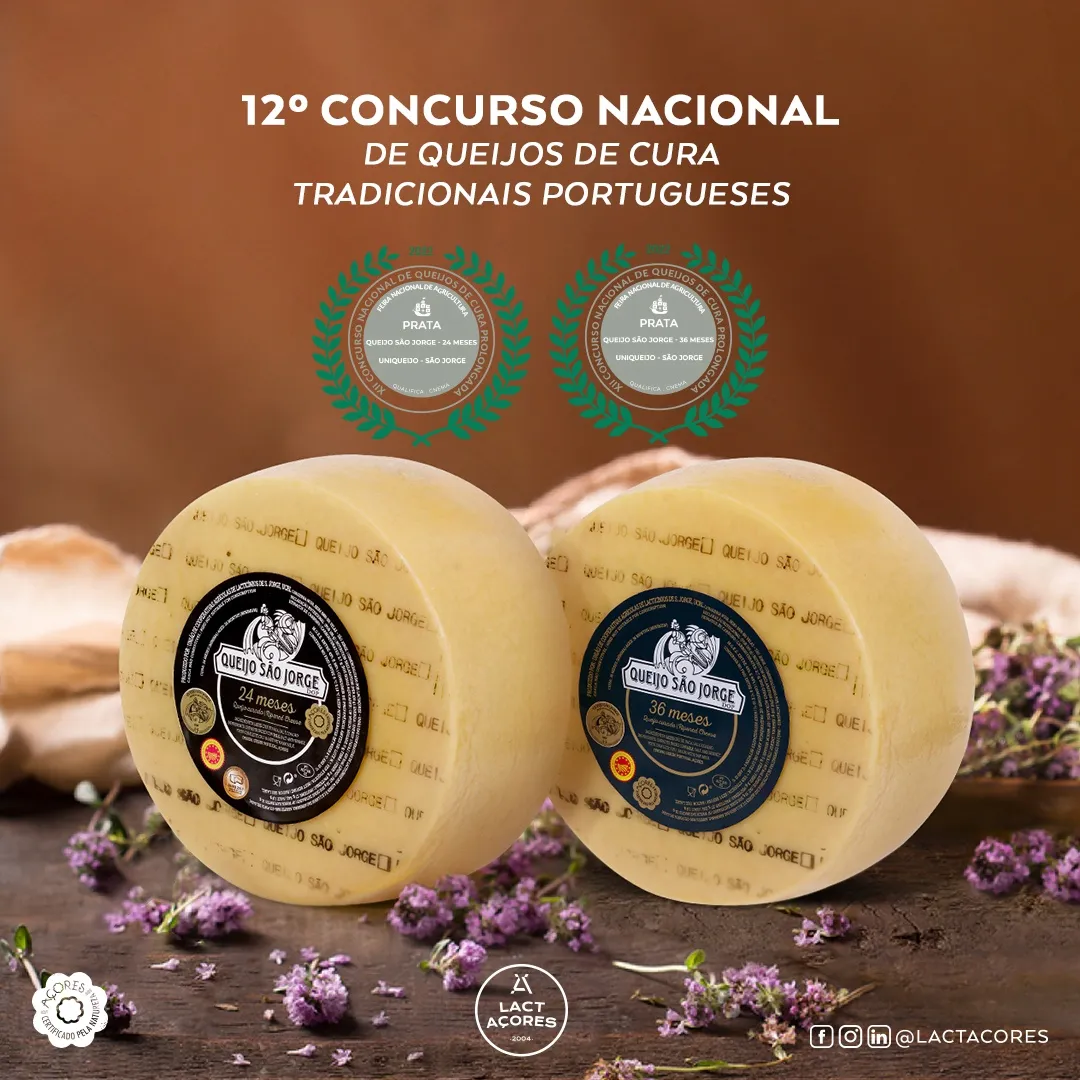 QUEIJOS PRATO CURADO ILHA AZUL, CAPELINHOS E SÃO JORGE DOP PREMIADOS COM MEDALHAS DE OURO E PRATA 