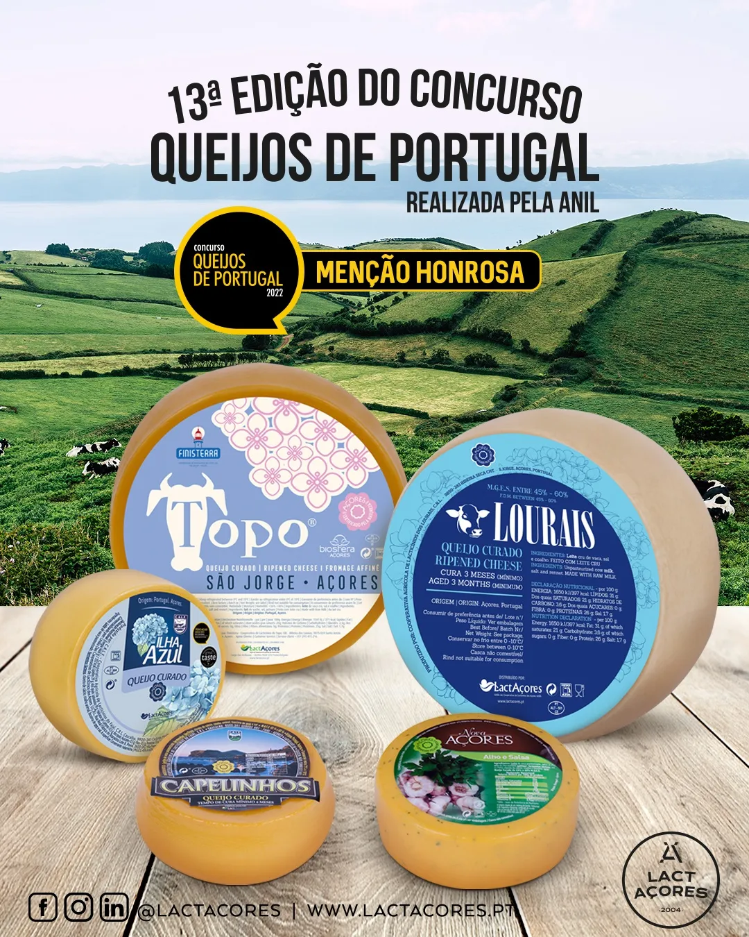 São Miguel Island Cheese 9M and Nova Açores soft cheese elected best cheese of Portugal 2022