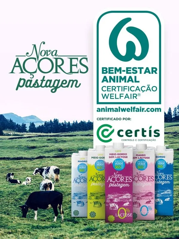 NOVA AÇORES PASTAGEM brand at the forefront in the dairy sector in the Azores for the Animal Welfare certification.